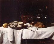 Francois Bonvin Still life with Lemon and Oysters France oil painting artist
